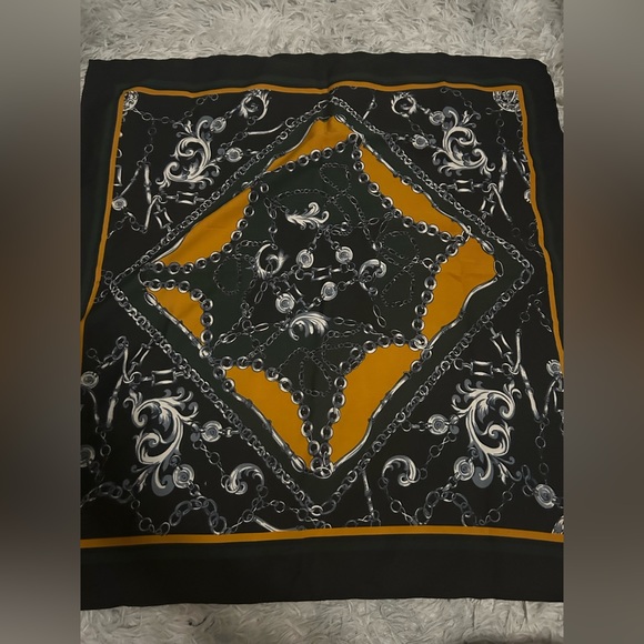 Kaffe Black and Gold Scarf 27”x29” - Picture 2 of 2